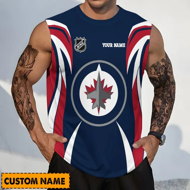 LIMITED EDITION - NEW CUSTOMIZED NHL21 WPJ WINNIPEG JETS TANK TOP & GYM SHIRT