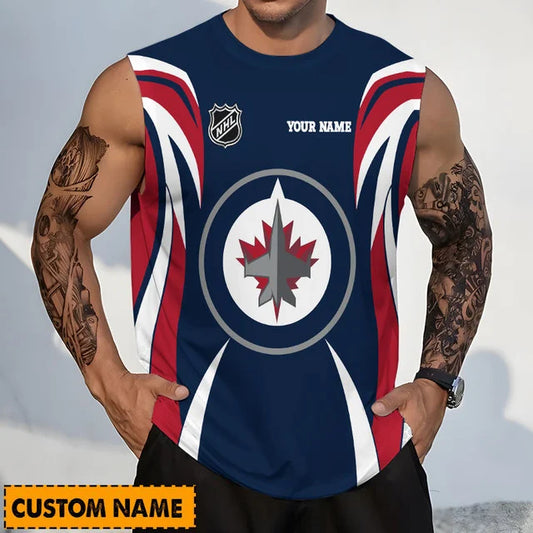 LIMITED EDITION - NEW CUSTOMIZED NHL21 WPJ WINNIPEG JETS TANK TOP & GYM SHIRT