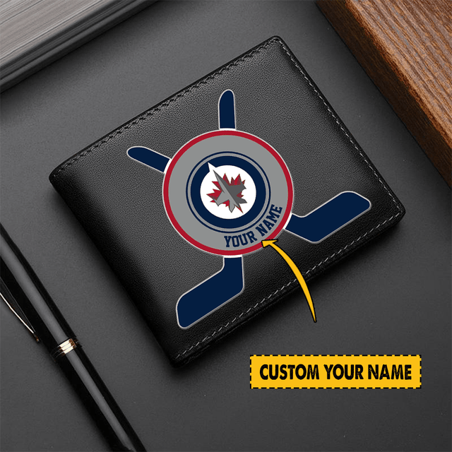 LIMITED EDITION - NEW CUSTOMIZED NHL21 WPJ WINNIPEG JETS LEATHER WALLET