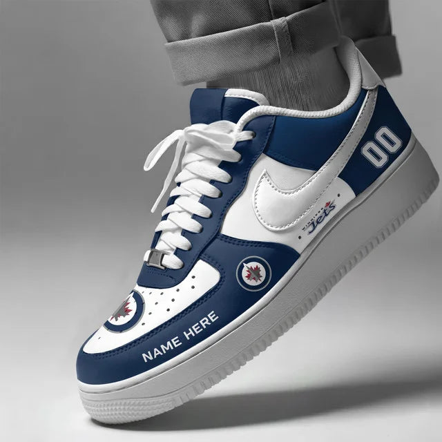 [SUPER SALE] NEW CUSTOMIZED NHL21 WPJ WINNIPEG JETS AF1 SHOES