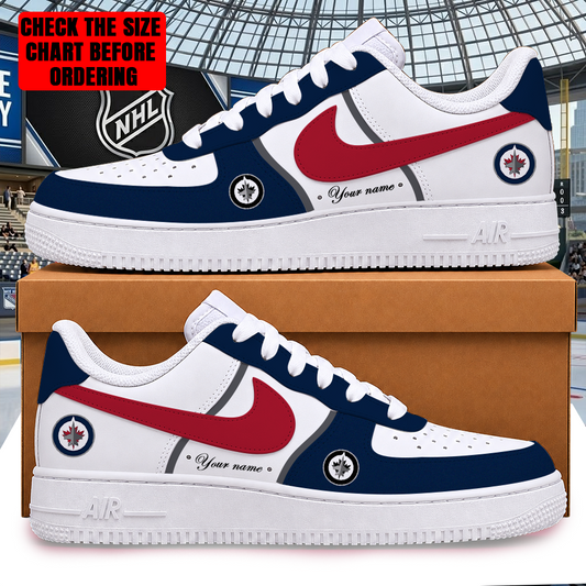 LIMITED EDITION - NEW CUSTOMIZED NHL21 WPJ WINNIPEG JETS AF1 SHOES