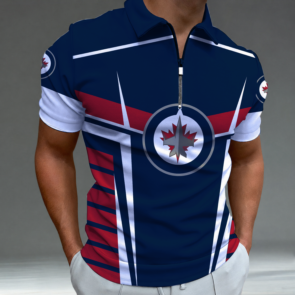 LIMITED EDITION - NEW CUSTOMIZED NHL21 WPJ WINNIPEG JETS POLO SHIRT