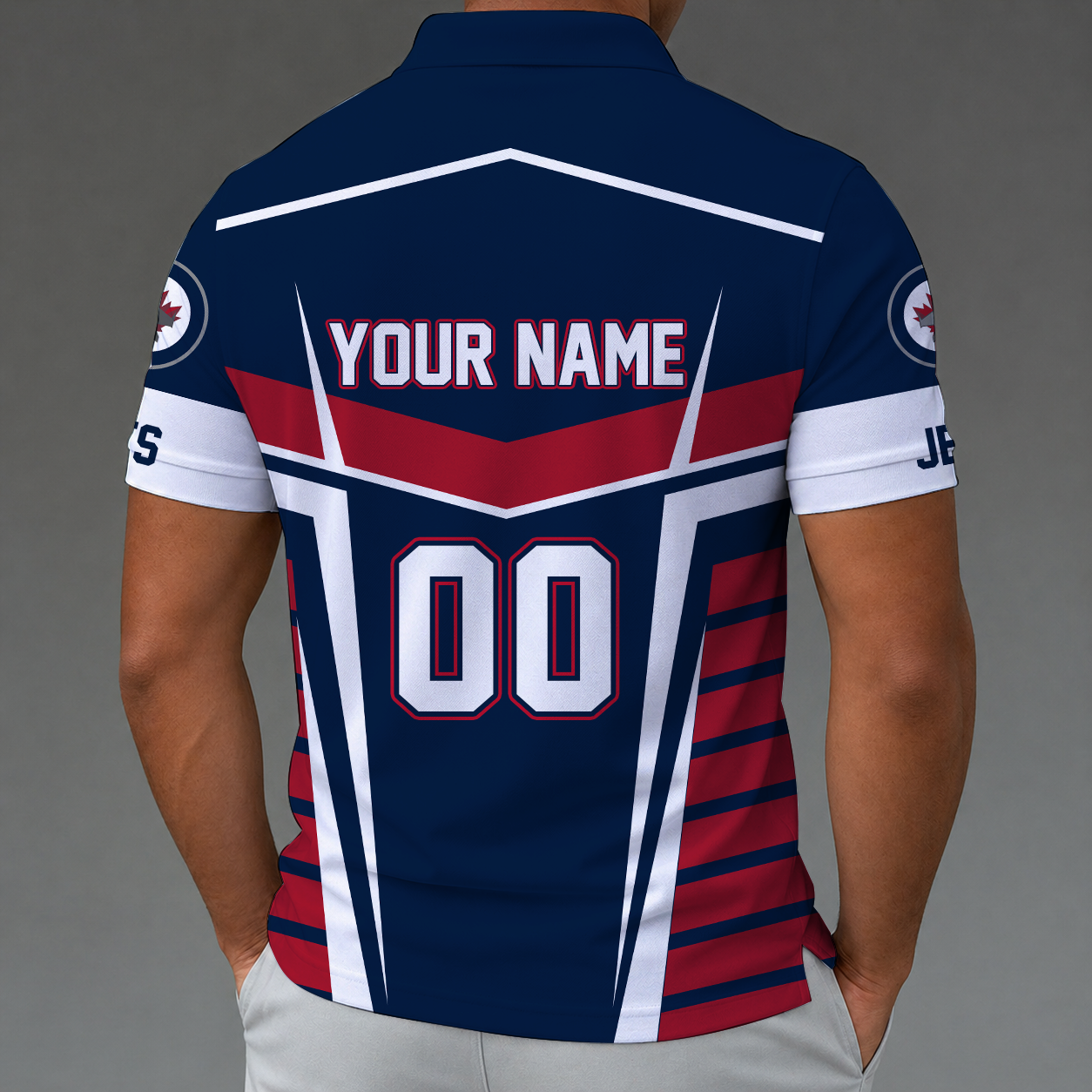 LIMITED EDITION - NEW CUSTOMIZED NHL21 WPJ WINNIPEG JETS POLO SHIRT