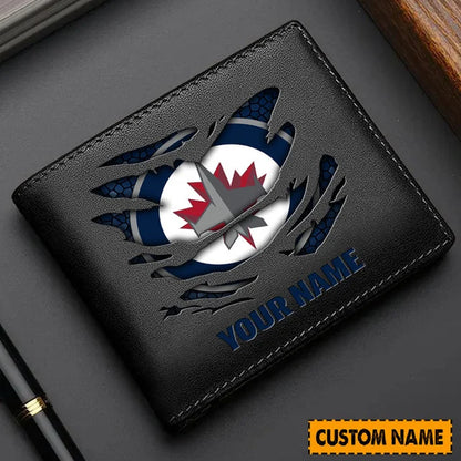 LIMITED EDITION - NEW CUSTOMIZED NHL21 WPJ WINNIPEG JETS LEATHER WALLET