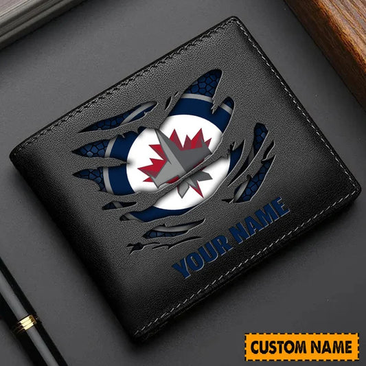 LIMITED EDITION - NEW CUSTOMIZED NHL21 WPJ WINNIPEG JETS LEATHER WALLET
