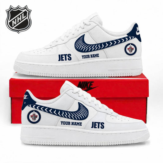LIMITED EDITION - NEW CUSTOMIZED NHL21 WPJ WINNIPEG JETS AF1 SNEAKERS