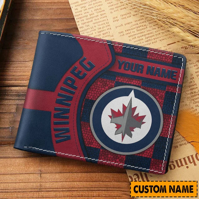 LIMITED EDITION - NEW CUSTOMIZED NHL21 WPJ WINNIPEG JETS LEATHER WALLET