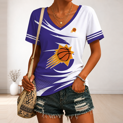 LIMITED EDITION - NEW CUSTOMIZED NBA21 PSU PHOENIX SUNS V-NECK FEMALE SHIRT