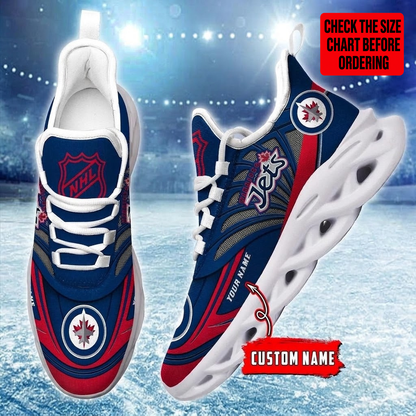 [SUPER SALE] NEW CUSTOMIZED NHL21 WPJ WINNIPEG JETS CLUNKY SNEAKERS