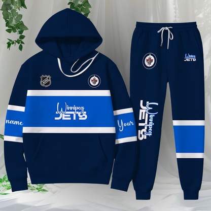 LIMITED EDITION - NEW CUSTOMIZED NHL21 WPJ WINNIPEG JETS HOODIE & SWEATPANTS SET