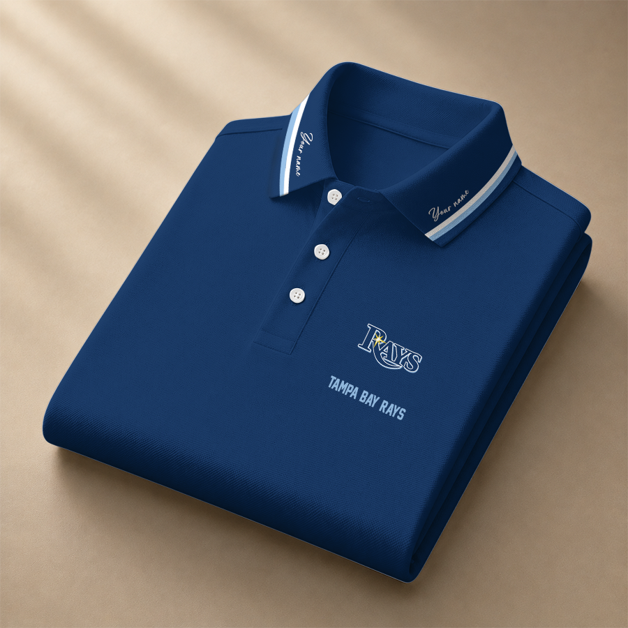 LIMITED EDITION - NEW CUSTOMIZED MLB21 TBR TAMPA BAY RAYS POLO SHIRT
