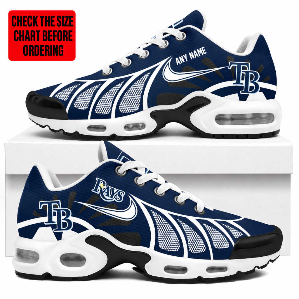 LIMITED EDITION - NEW CUSTOMIZED MLB21 TBR TAMPA BAY RAYS AIR MAX PLUS SNEAKERS