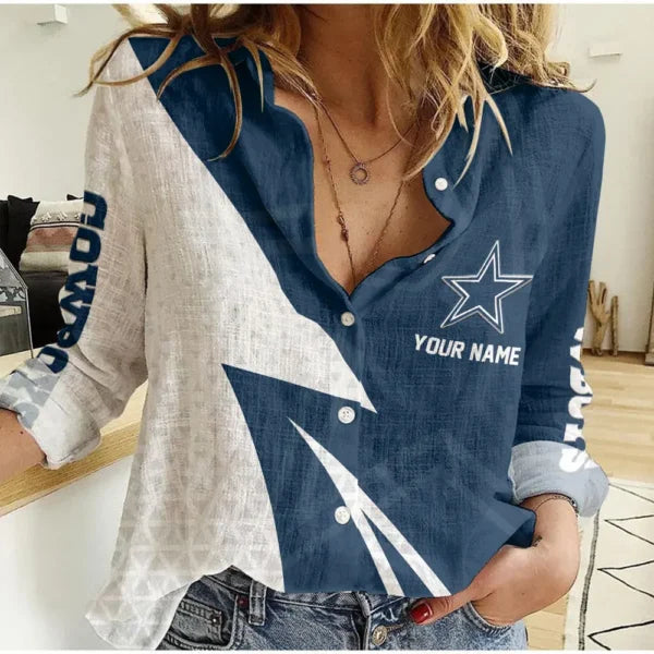 [SPECIAL OFFER] NEW CUSTOMIZED NFL21 DCB DALLAS COWBOYS WOMEN CASUAL SHIRT