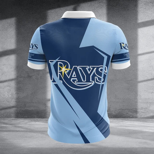 [FLASH SALE] NEW CUSTOMIZED MLB21 TBR TAMPA BAY RAYS ZIP POLO SHIRT