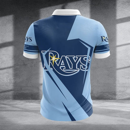 [FLASH SALE] NEW CUSTOMIZED MLB21 TBR TAMPA BAY RAYS ZIP POLO SHIRT