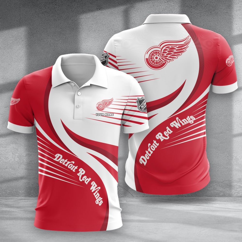 LIMITED EDITION - NEW CUSTOMIZED NH22 DRW DETROIT RED WINGS POLO SHIRT & T-SHIRTS
