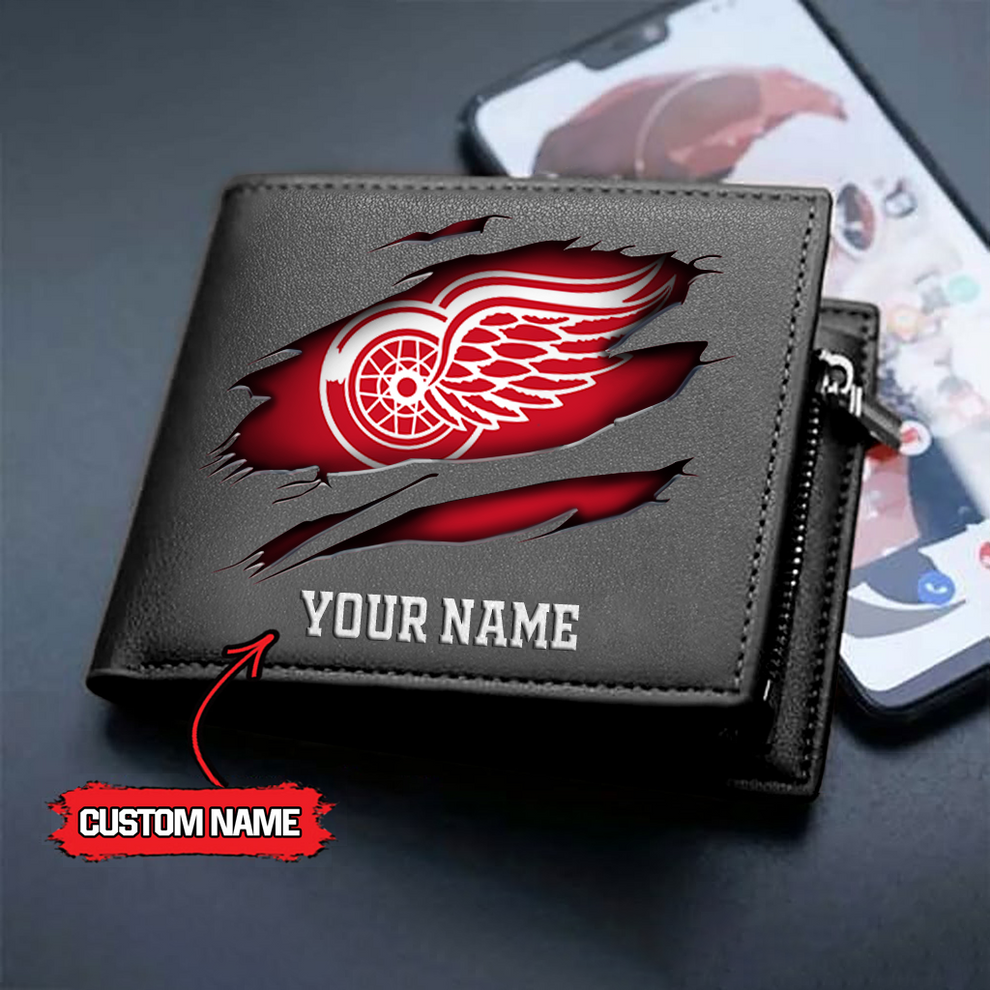 LIMITED EDITION - NEW CUSTOMIZED NHL22 DRW DETROIT RED WINGS LEATHER WALLET