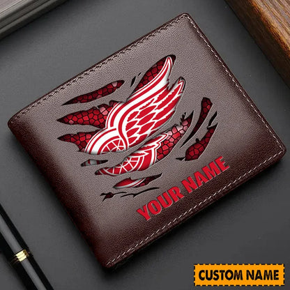LIMITED EDITION - NEW CUSTOMIZED NHL22 DRW DETROIT RED WINGS LEATHER WALLET