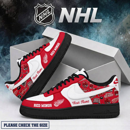 LIMITED EDITION - NEW CUSTOMIZED NHL22 DRW DETROIT RED WINGS AF1 SHOES