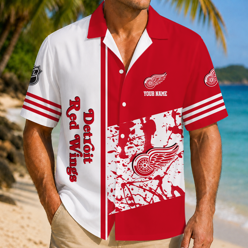 LIMITED EDITION - NEW CUSTOMIZED NHL22 DRW DETROIT RED WINGS UNISEX HAWAIIAN SHIRT