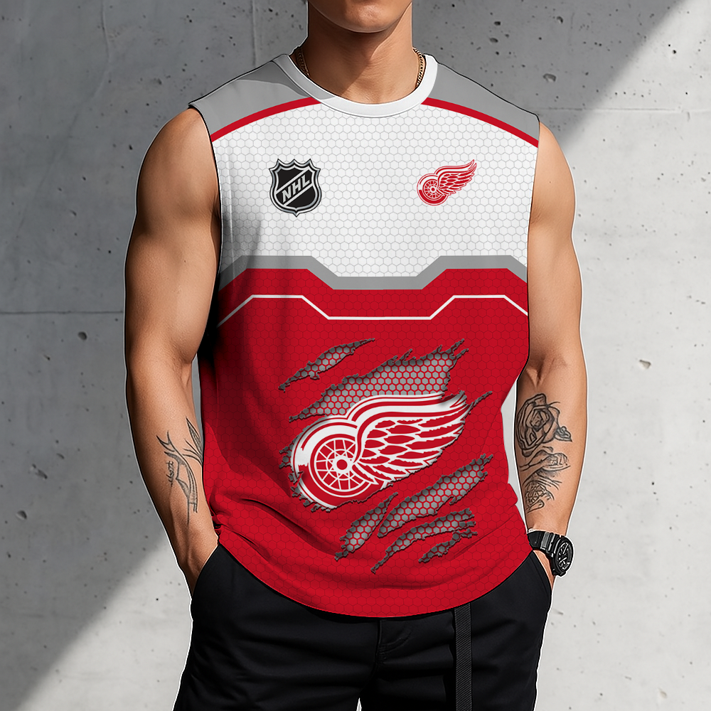 SPECIAL EDITION - NEW CUSTOMIZED NHL22 DRW DETROIT RED WINGS MEN'S GYM SHIRT
