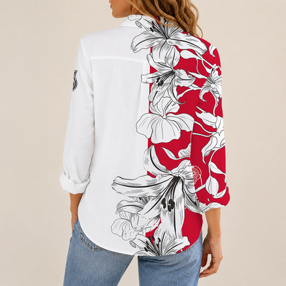 [SUPER SALE] NEW CUSTOMIZED NHL22 DRW DETROIT RED WINGS WOMEN CASUAL SHIRT