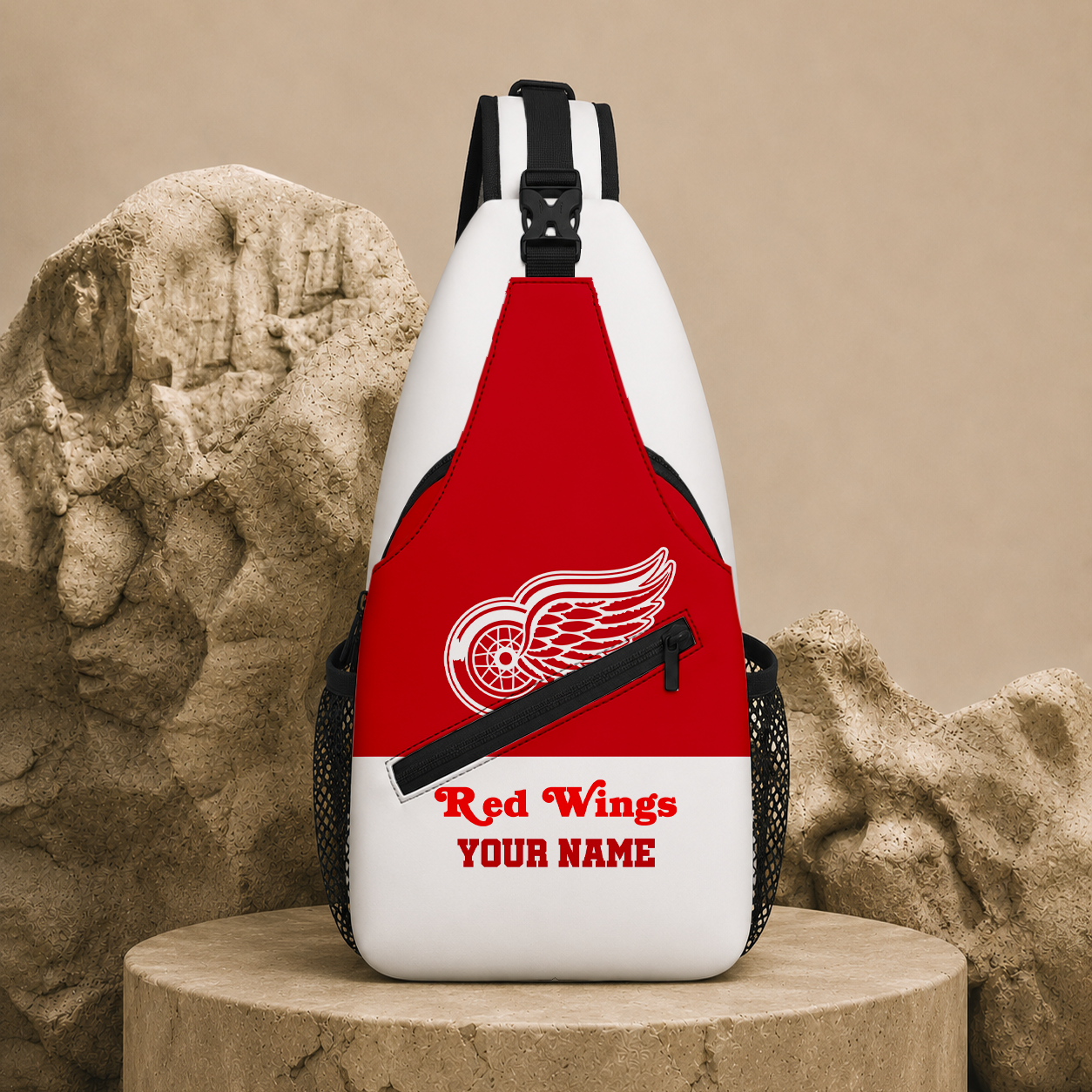 LIMITED EDITION - NEW CUSTOMIZED NHL22 DRW DETROIT RED WINGS SLING BAG