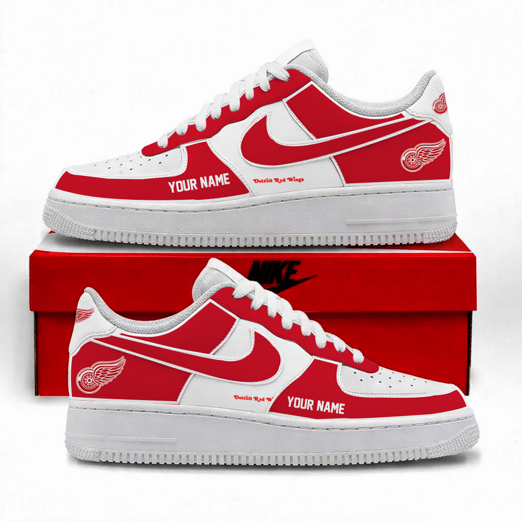 LIMITED EDITION - NEW CUSTOMIZED NHL22 DRW DETROIT RED WINGS AF1 SHOES