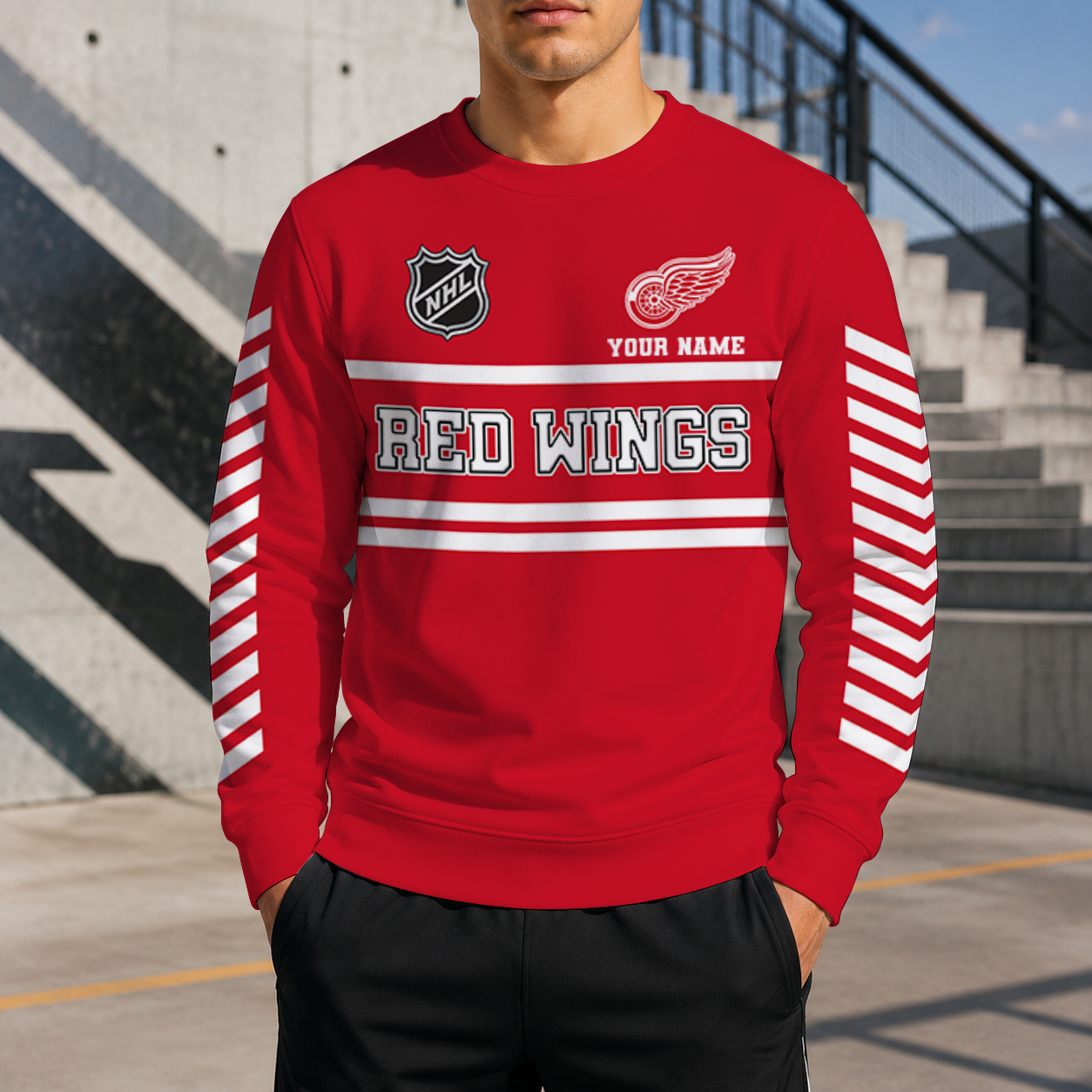 VIRAL EDITION - NEW CUSTOMIZED NHL22 DRW DETROIT RED WINGS UNISEX SWEATSHIRT