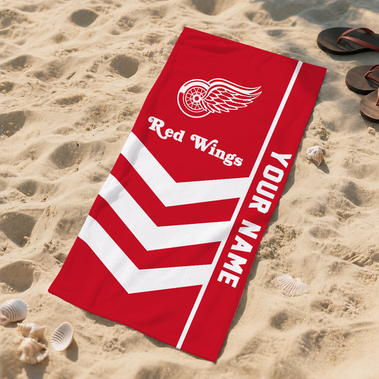 SPECIAL EDITION - NEW CUSTOMIZED NHL22 DRW DETROIT RED WINGS BEACH TOWEL