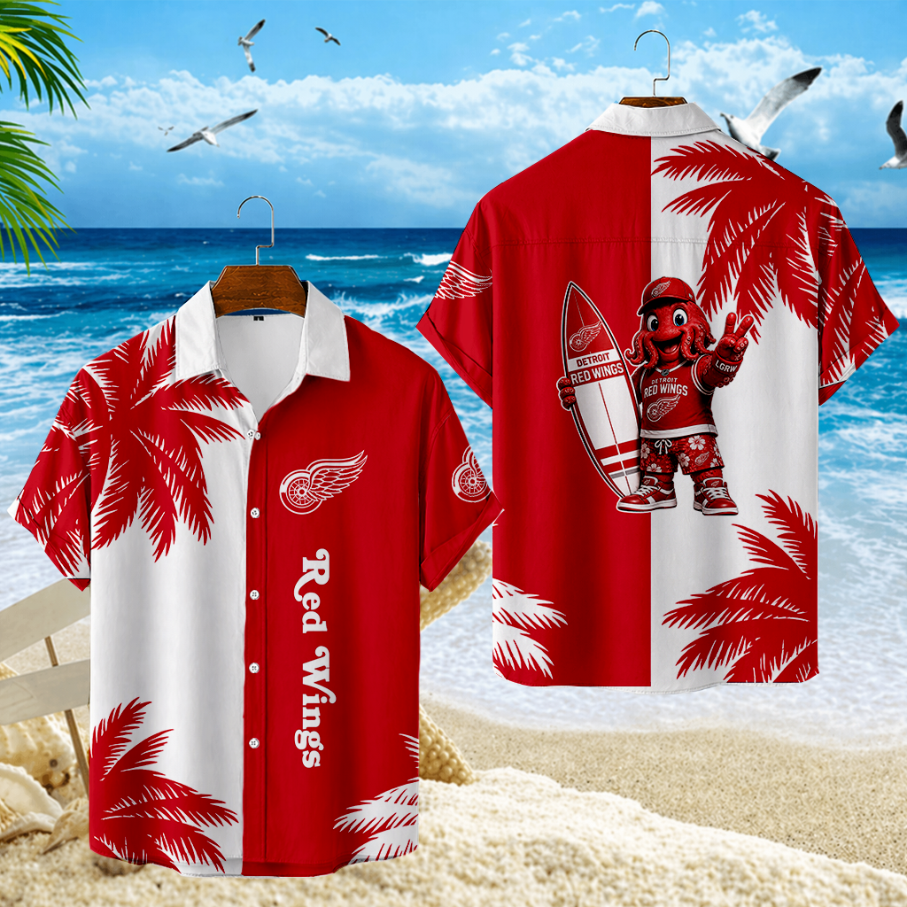 LIMITED EDITION - NEW CUSTOMIZED NHL22 DRW DETROIT RED WINGS UNISEX HAWAIIAN SHIRT