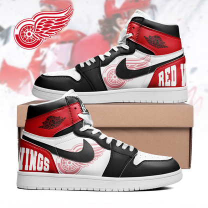 LIMITED EDITION - NEW CUSTOMIZED NHL22 DR WINGS AIR JORDAN SNEAKERS