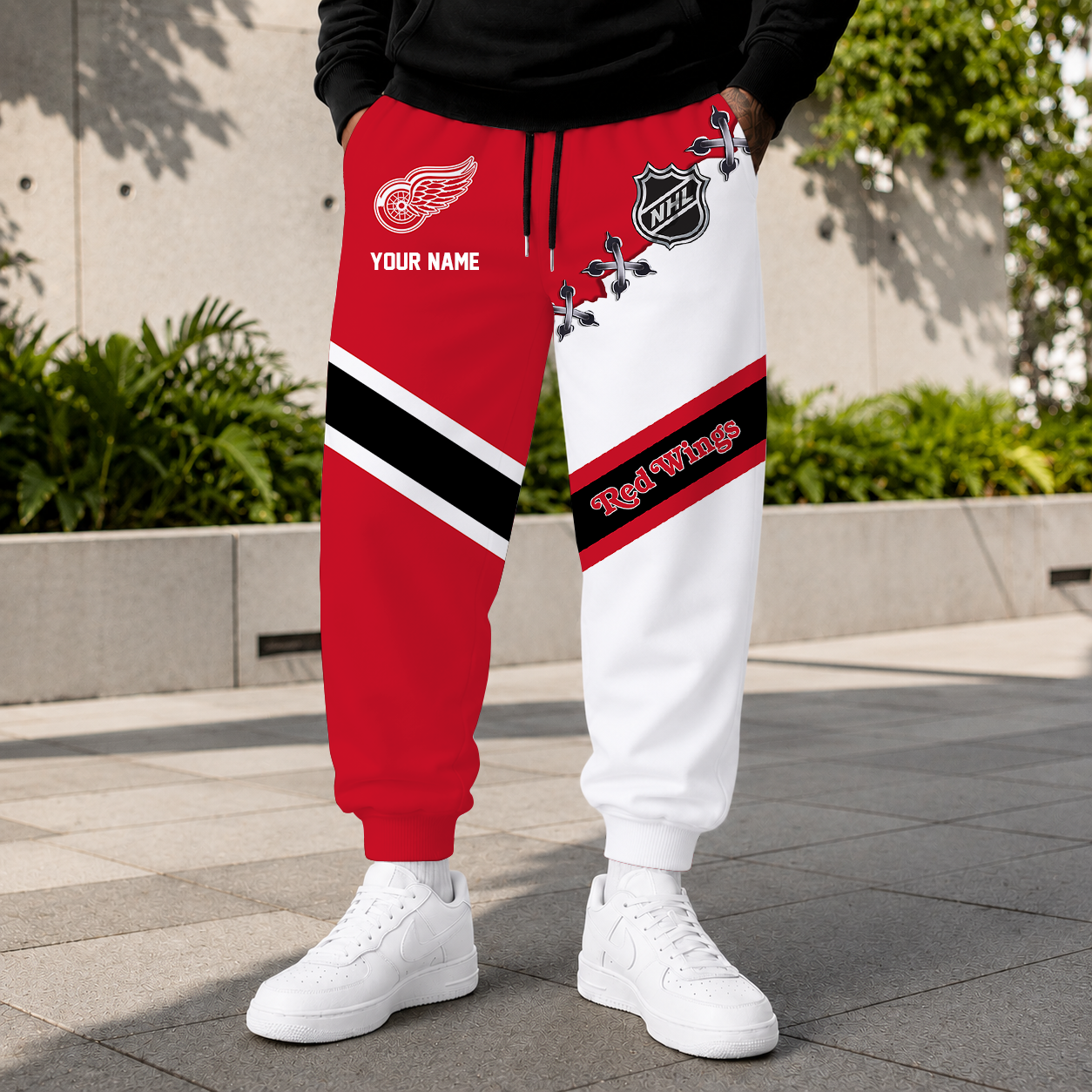 LIMITED EDITION - NEW CUSTOMIZED NHL22 DRW DETROIT RED WINGS SWEATPANTS