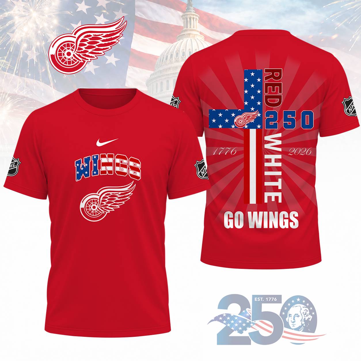LIMITED EDITION - NEW CUSTOMIZED NHL22 DRW DETROIT RED WINGS T-SHIRT, POLO SHIRT, ZIP POLO SHIRT, SWEATSHIRT, HOODIE & ZIP HOODIE