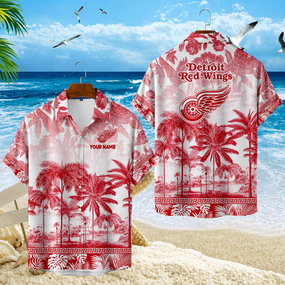 LIMITED EDITION - NEW CUSTOMIZED NHL22 DRW DETROIT RED WINGS UNISEX HAWAIIAN SHIRT
