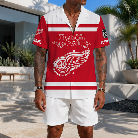 LIMITED EDITION - NEW CUSTOMIZED NHL22 DRW DETROIT RED WINGS UNISEX HAWAIIAN SHIRT
