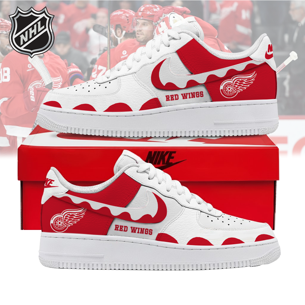 VIRAL EDITION - NEW CUSTOMIZED NHL22 DRW DETROIT RED WINGS AF1 SHOES