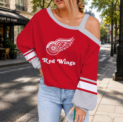 EXCLUSIVE EDITION - NEW CUSTOMIZED NHL22 DRW DETROIT RED WINGS DROP SHOULDER SWEATSHIRT