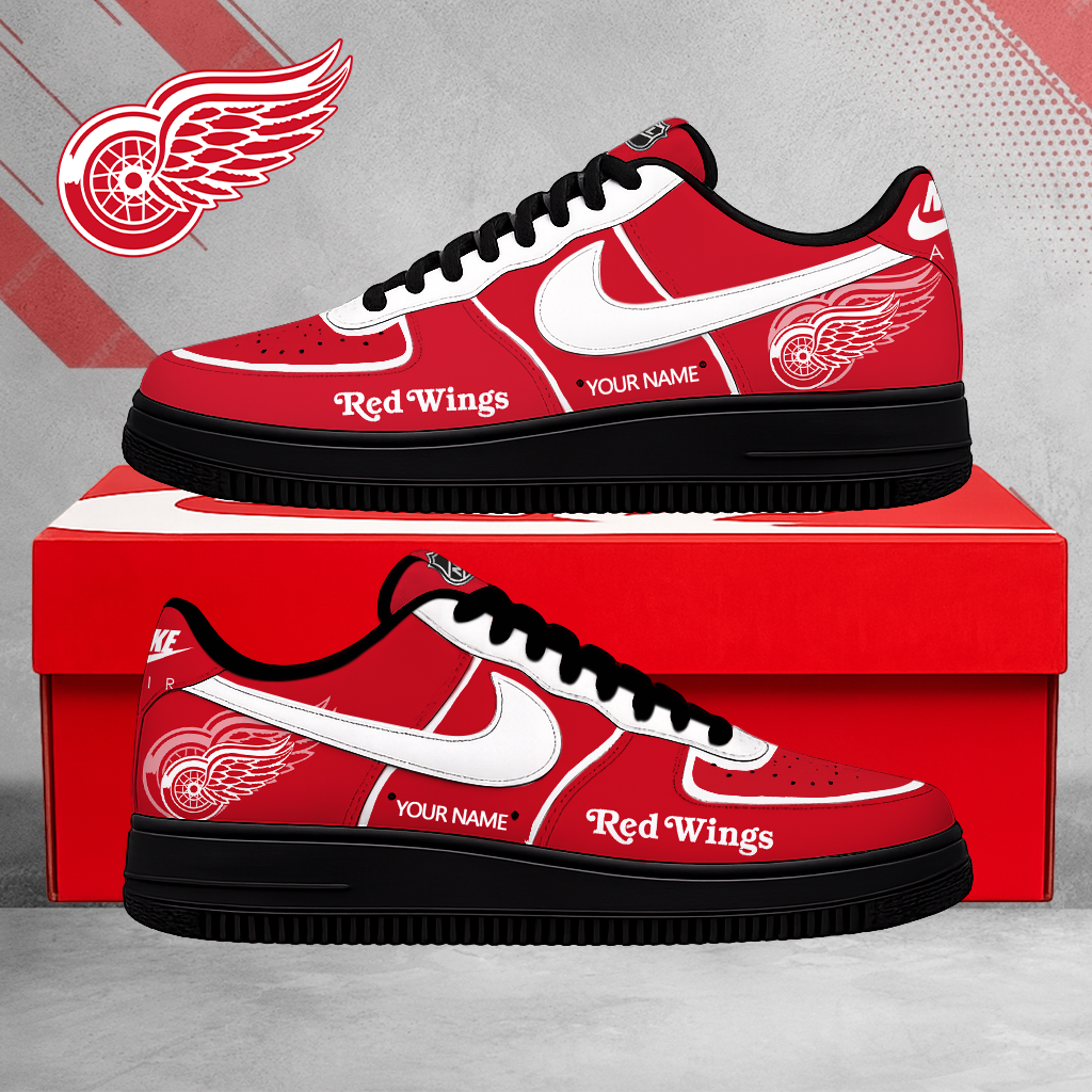 LIMITED EDITION - NEW CUSTOMIZED NHL22 DRW DETROIT RED WINGS AF1 SHOES
