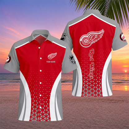 LIMITED EDITION - NEW CUSTOMIZED NHL22 DRW DETROIT RED WINGS UNISEX HAWAIIAN SHIRT