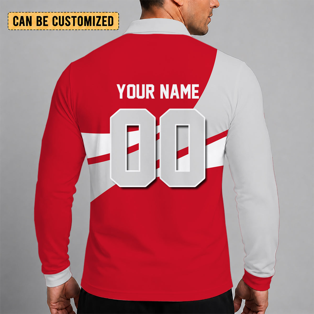 [SUPER SALE] NEW CUSTOMIZED NHL22 DRW DETROIT RED WINGS MEN LONG SLEEVE POLO