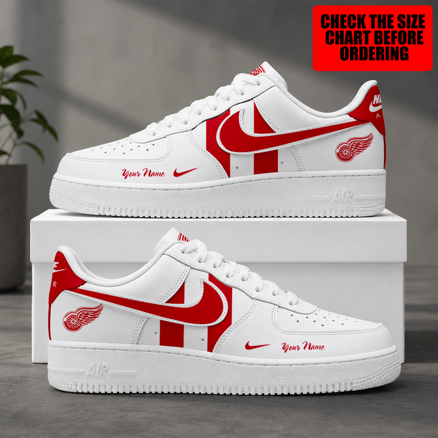 [SUPER SALE] NEW CUSTOMIZED NHL22 DRW DETROIT RED WINGS AF1 SHOES
