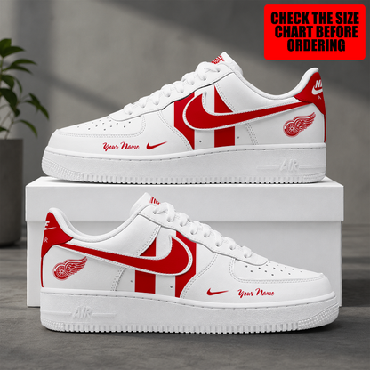[SUPER SALE] NEW CUSTOMIZED NHL22 DRW DETROIT RED WINGS AF1 SHOES