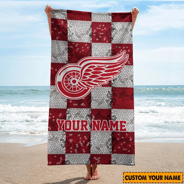 LIMITED EDITION - NEW CUSTOMIZED NHL22 DRW DETROIT RED WINGS BEACH TOWEL FOR FAN