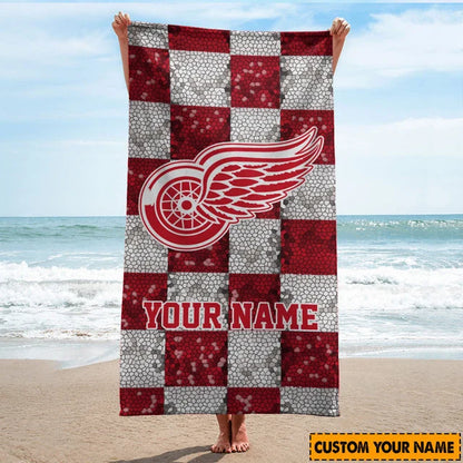 LIMITED EDITION - NEW CUSTOMIZED NHL22 DRW DETROIT RED WINGS BEACH TOWEL FOR FAN