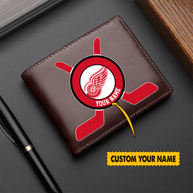 LIMITED EDITION - NEW CUSTOMIZED NHL22 DRW DETROIT RED WINGS LEATHER WALLET