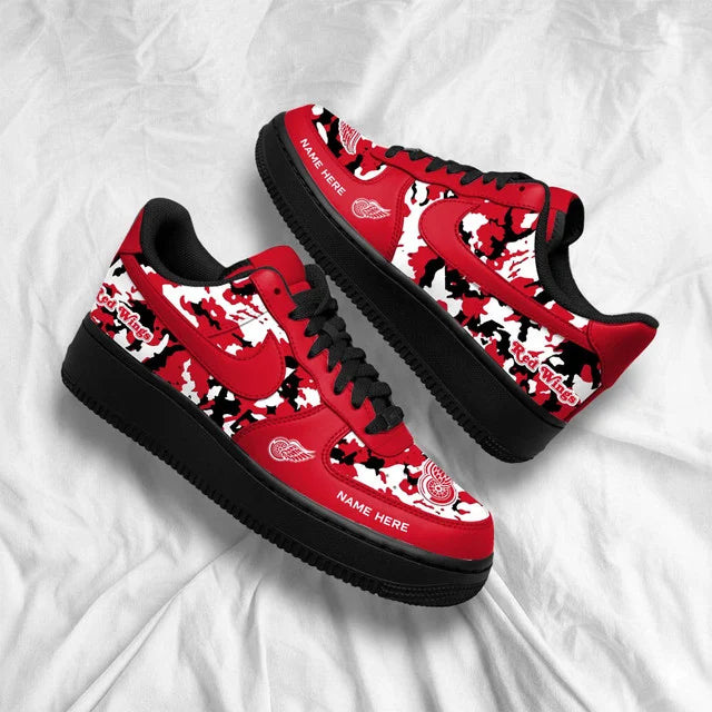 [SUPER SALE] NEW CUSTOMIZED NHL22 DRW DETROIT RED WINGS AF1 SHOES