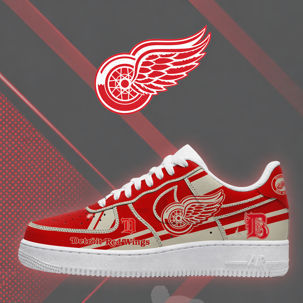 LIMITED EDITION - NEW CUSTOMIZED NHL22 DRW DETROIT RED WINGS AF1 SHOES