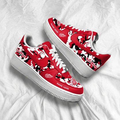[SUPER SALE] NEW CUSTOMIZED NHL22 DRW DETROIT RED WINGS AF1 SHOES