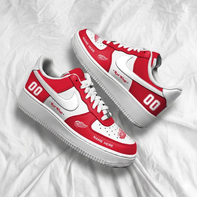[SUPER SALE] NEW CUSTOMIZED NHL22 DRW DETROIT RED WINGS AF1 SHOES